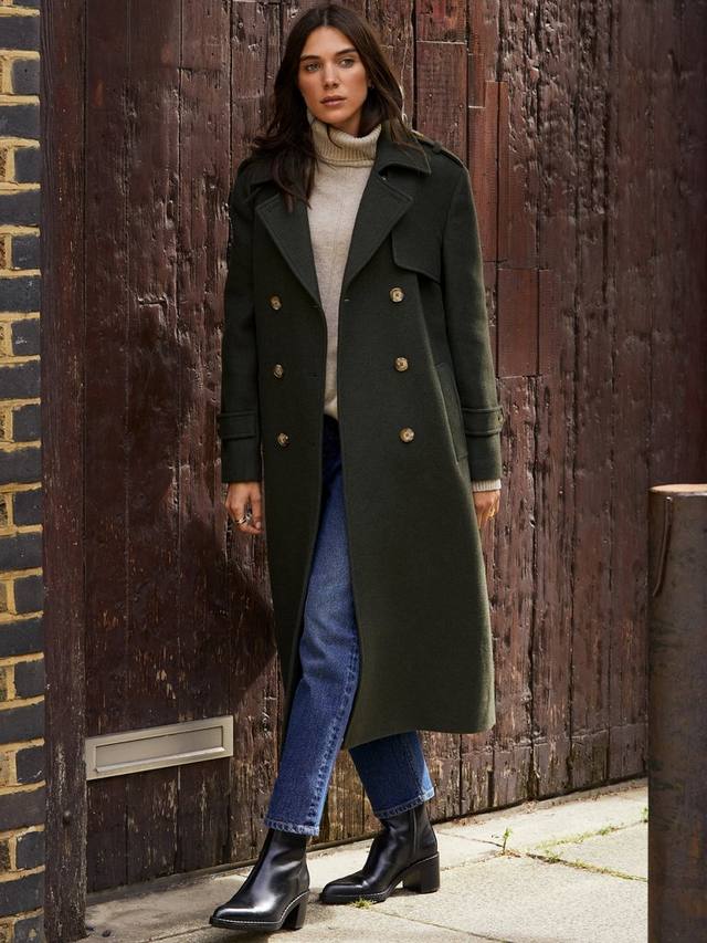 

Роскошное шерстяное пальто ингрид с поясом Baukjen, цвет Dark Olive