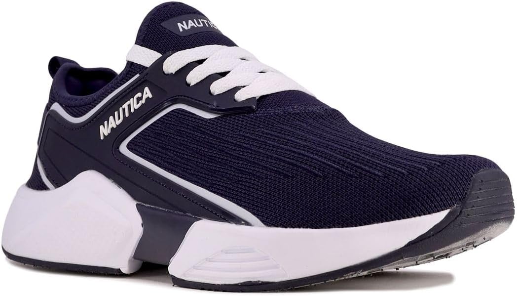 

Мужские спортивные кроссовки Nautica для бега, легкие, дышащие, с вязаным верхом, шнуровкой и амортизирующей подошвой - Andino, темно-синий