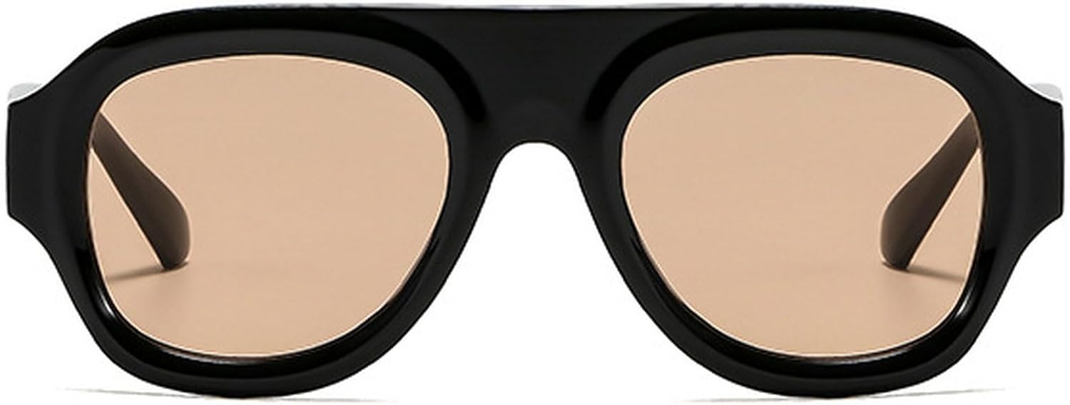 

Ретро-солнцезащитные очки квадратной формы для женщин, модные градиентные линзы с защитой от УФ-излучения UV400, трендовые мужские солнцезащитные очки-пилот mincl, Black Champagne