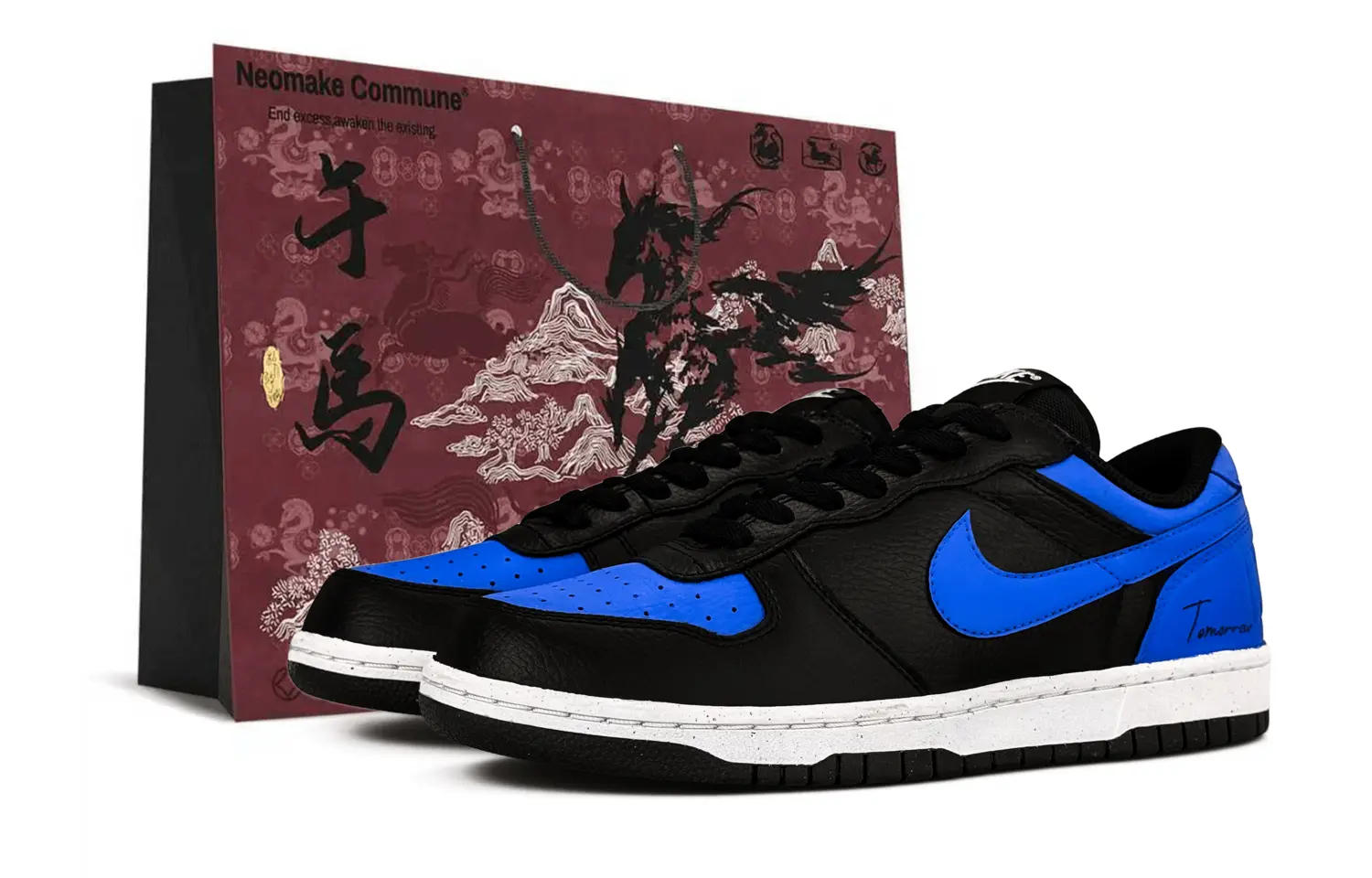 

Nike Мужские сине-черные низкие скейтерские кроссовки Big Slip Resistant с амортизацией и устойчивостью к истиранию