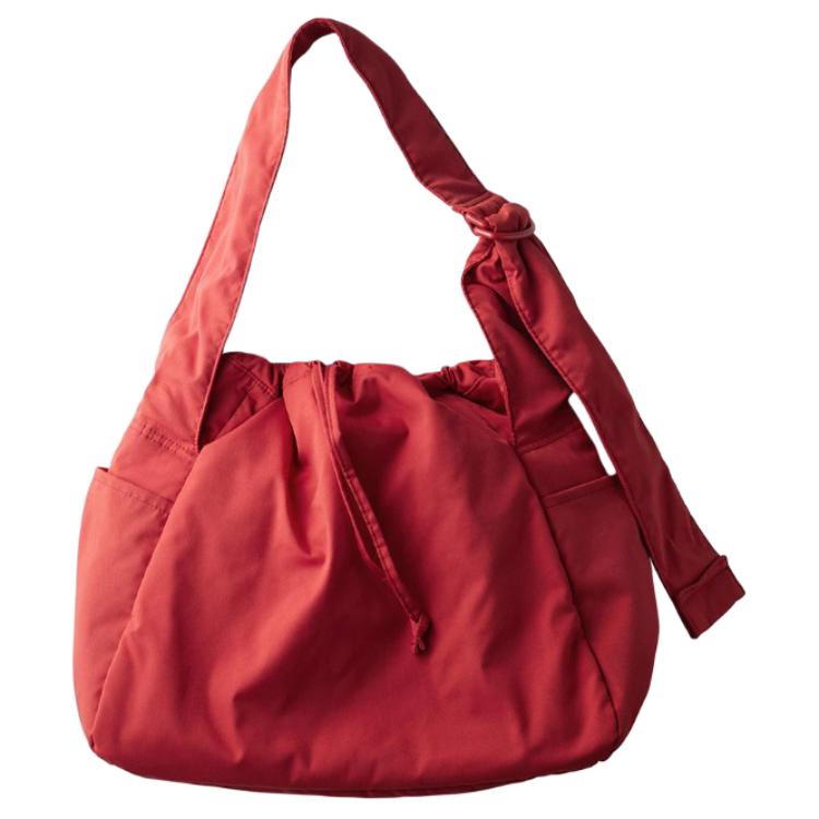 

UNIQLO Полиэстеровая сумка через плечо унисекс кораллово-красная, Coral Red