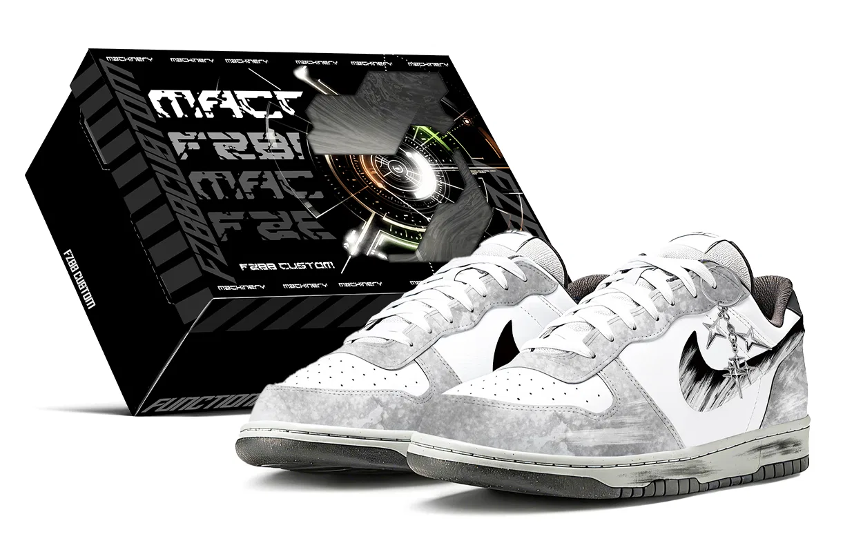 Кроссовки скейтбордические Nike Big Box Ink Dyed Gray White Black