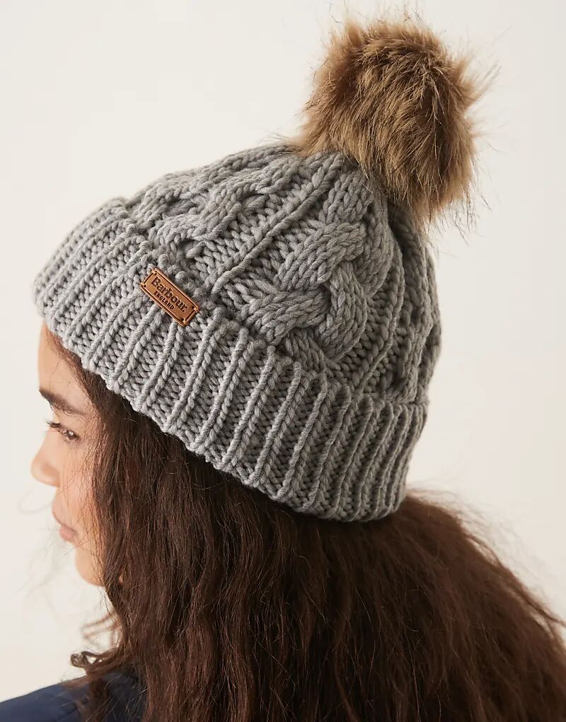 

Шапка-бини Barbour Penshaw серого цвета