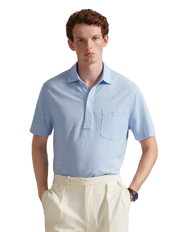 Рубашка-Поло из льняного пике стандартного кроя Polo Ralph Lauren, Blue