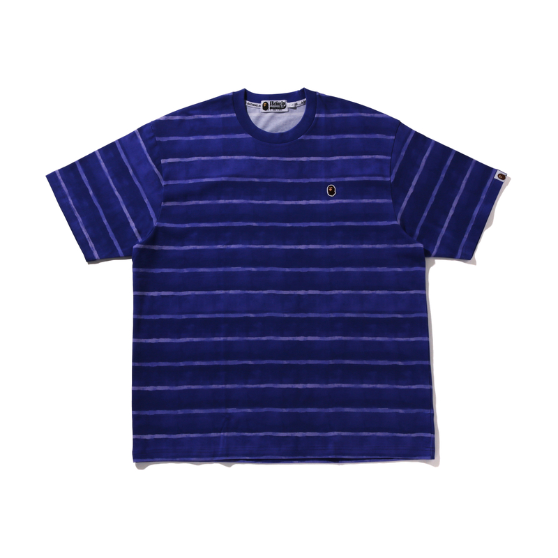 Футболка Wave Pattern One Point расслабленного кроска A BATHING APE, серая GYX — фото 4