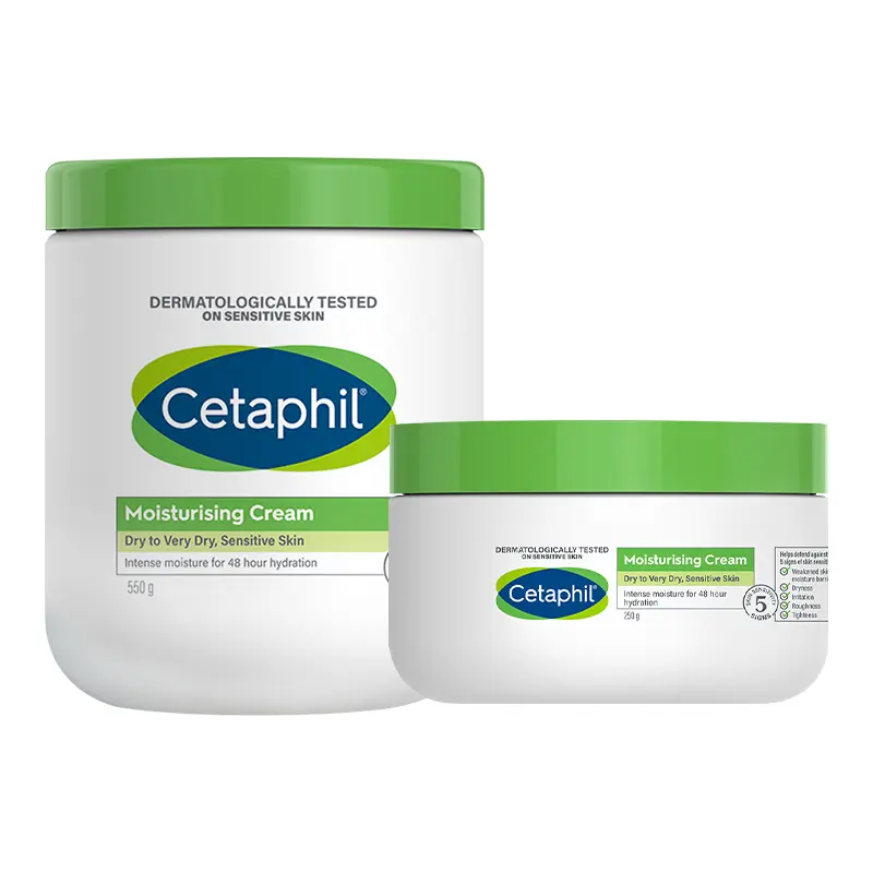 

Большая белая банка увлажняющего лосьона для тела без ниацинамида Cetaphil, Large Can 550g+250g