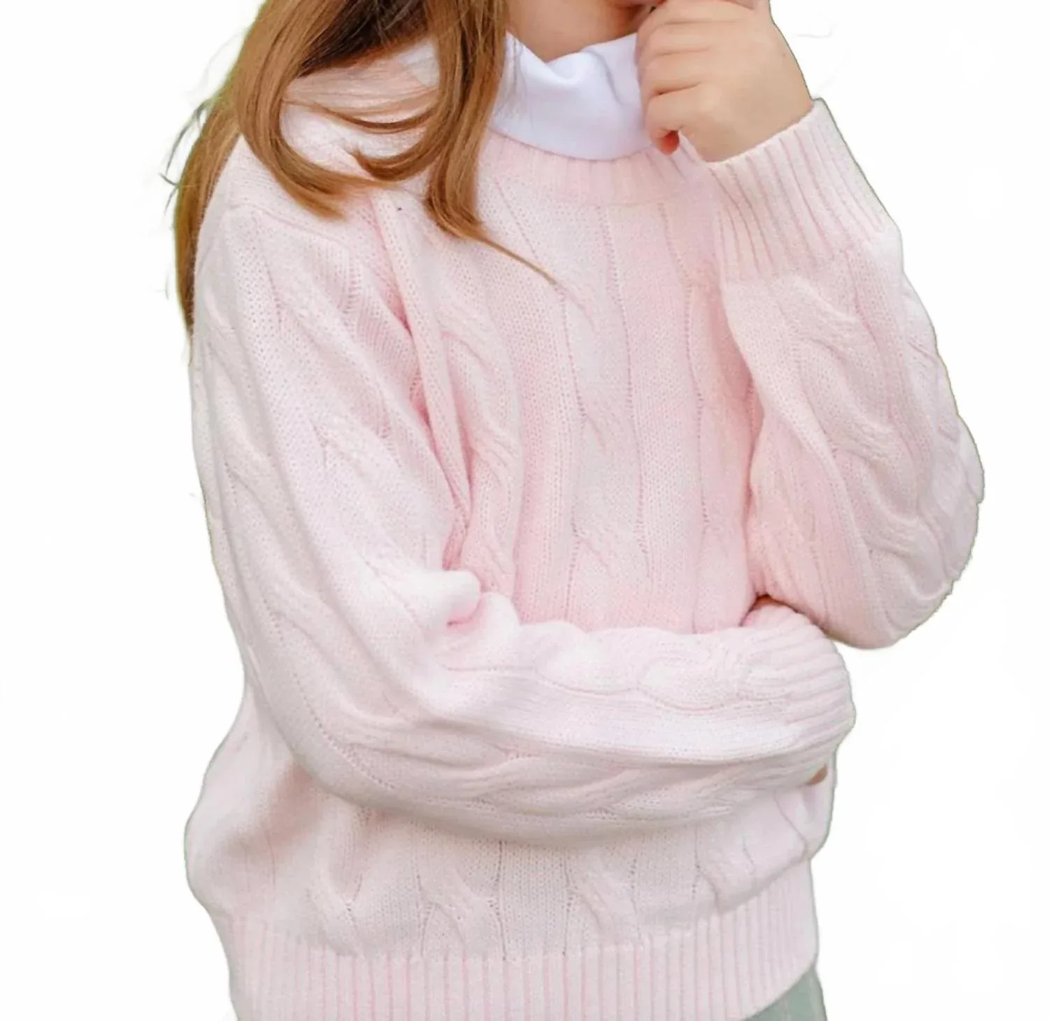 Свитер с круглым вырезом Crawford в розовом цвете Palm Beach Pink The Beaufort Bonnet Company