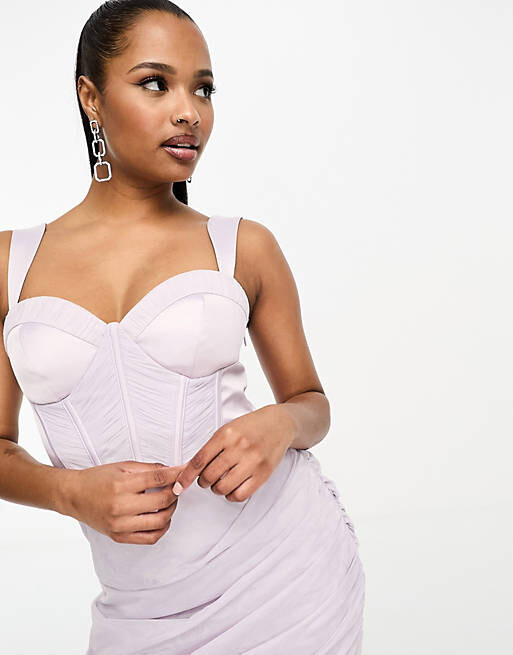 

Сиреневое платье макси со сборками и сборками ASOS DESIGN Petite, Фиолетовый, Сиреневое платье макси со сборками и сборками ASOS DESIGN Petite