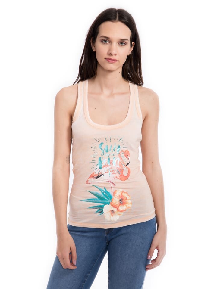 

Топ Way of Glory WAY OF GLORY Tank Flamingoprint&Pailletten, цвет apricot