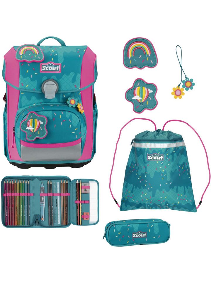 

Scout Набор школьных сумок Neo, 4 предмета, Happy Confetti, синий