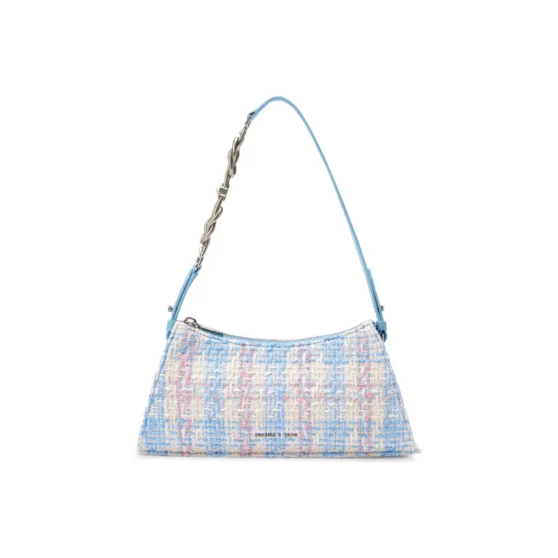 

CHARLES&KEITH Сумка через плечо, размер S, Fabric, CK, белый/светло-голубой/шоколадный