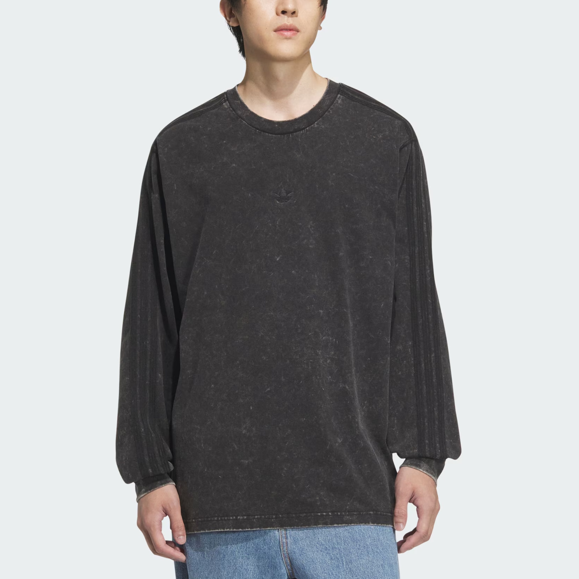 Футболка с длинным рукавом Washed, мужская, Adidas Originals, черный — фото 3