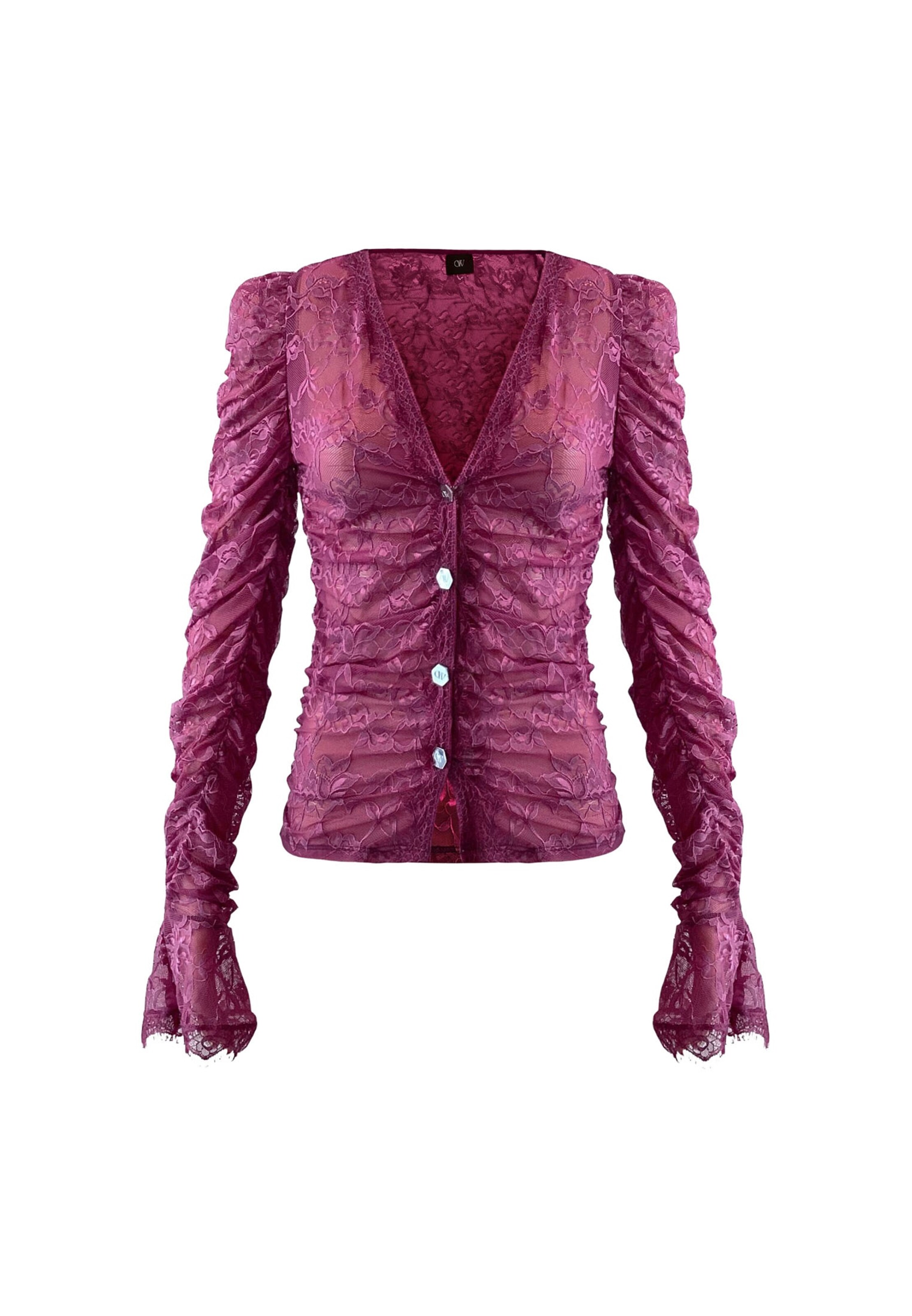 

OW Collection Кардиган 'Audrey' в темно-фиолетовом цвете