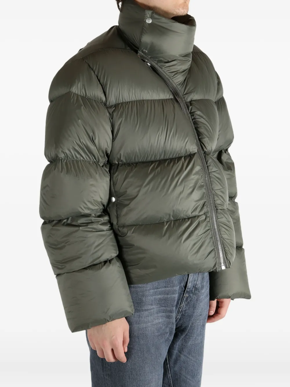 Асимметричная куртка-пуховик с застежкой-молнией Rick Owens, зеленый — фото 4