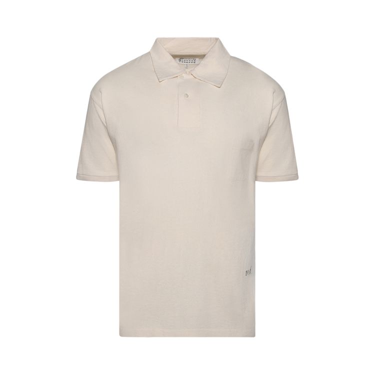 

Рубашка Maison Margiela Logo Print Polo Shirt 'Ecru', белый
