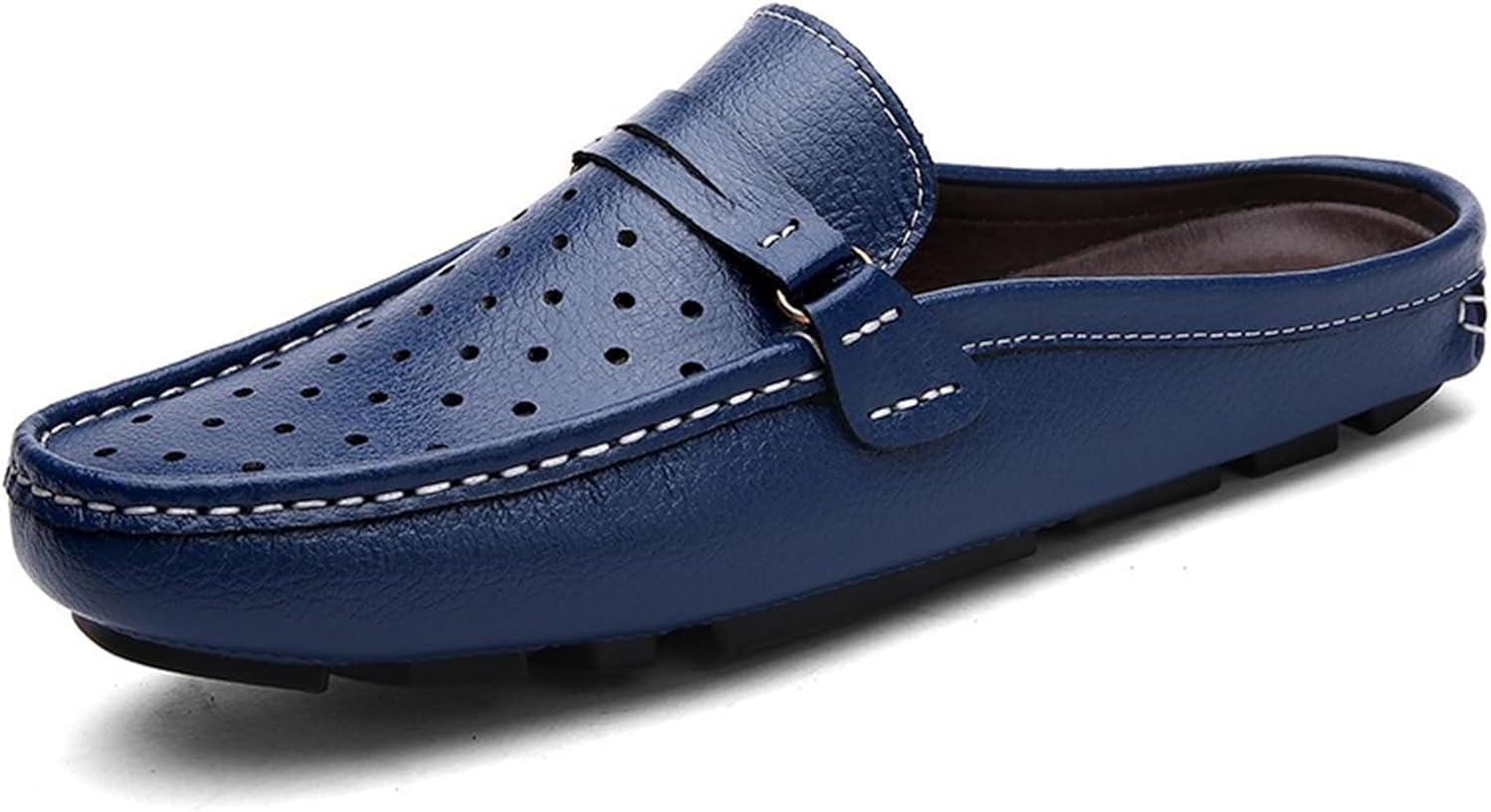 

Мужские летние слипоны Abborora, дышащие кожаные лоферы без задника, повседневная и деловая обувь, синий