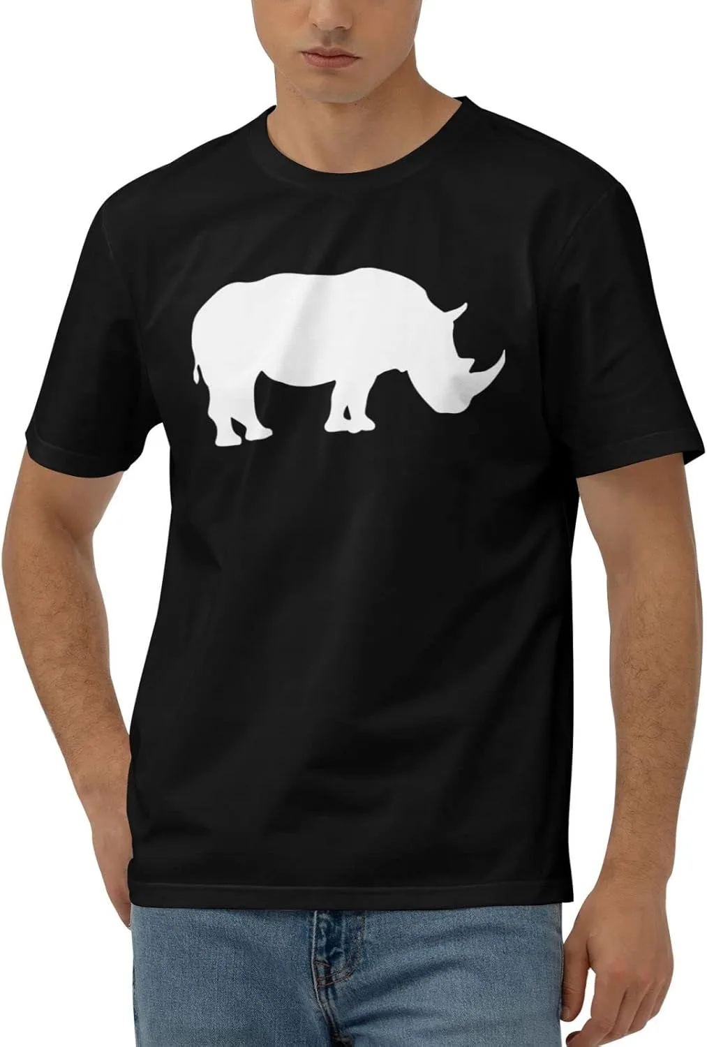

Cute Rhinos мужская футболка с коротким рукавом, Cotton, Quick-Drying, Black JYEXSEIZ