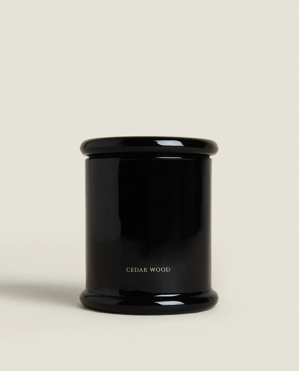 Ароматическая свеча Zara Home Cedar Wood Scented, 350 гр, небесно-голубой — фото 3