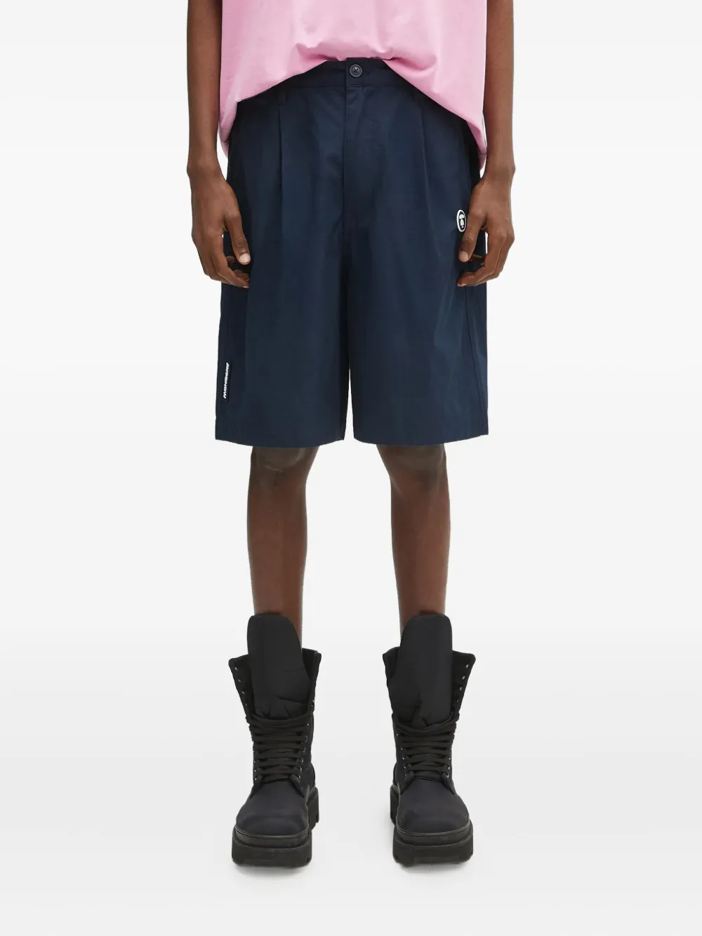

Шорты-бермуды с вышитым логотипом AAPE BY *A BATHING APE, синий
