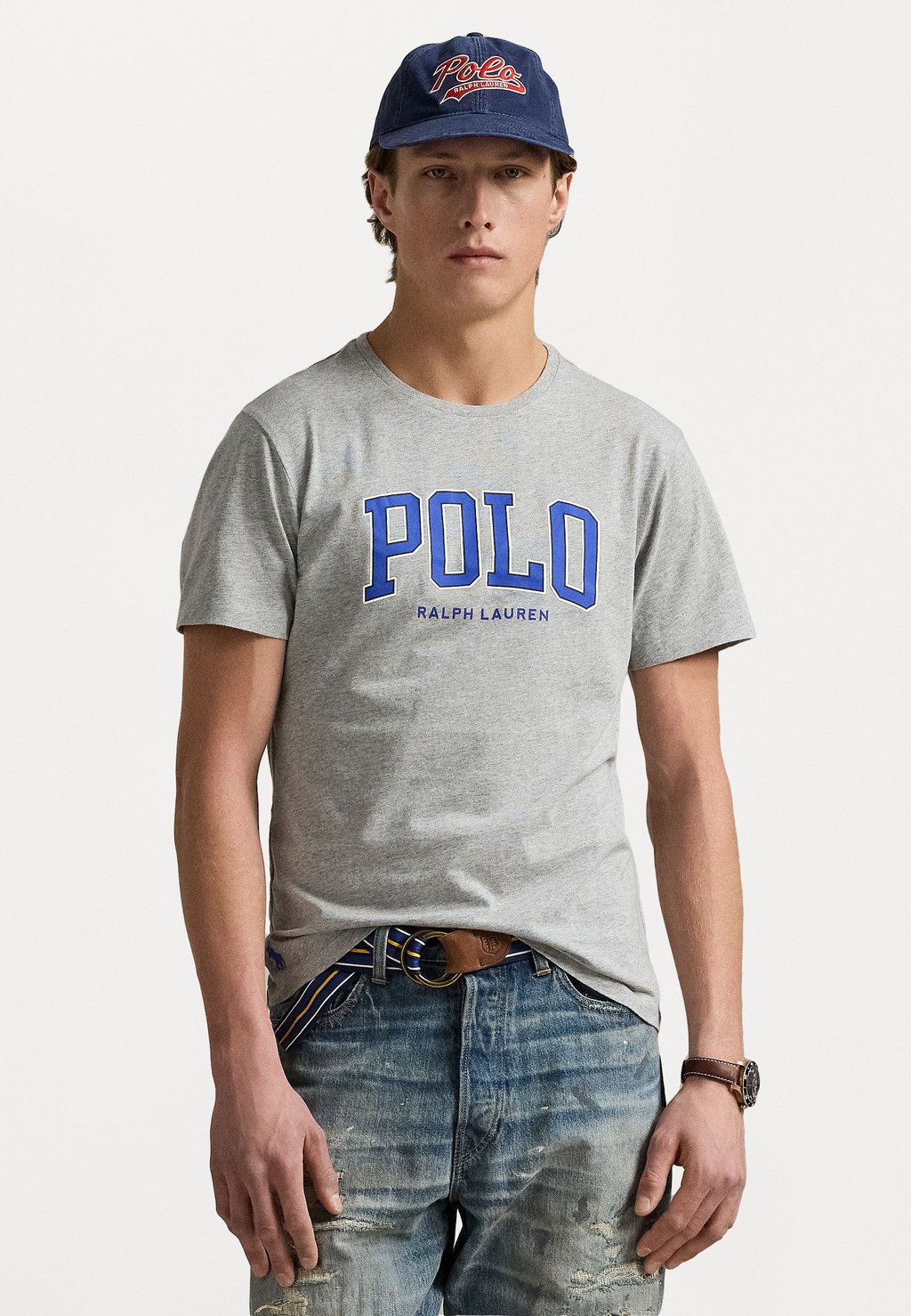 

Футболка с принтом SHORT SLEEVE Polo Ralph Lauren, серый