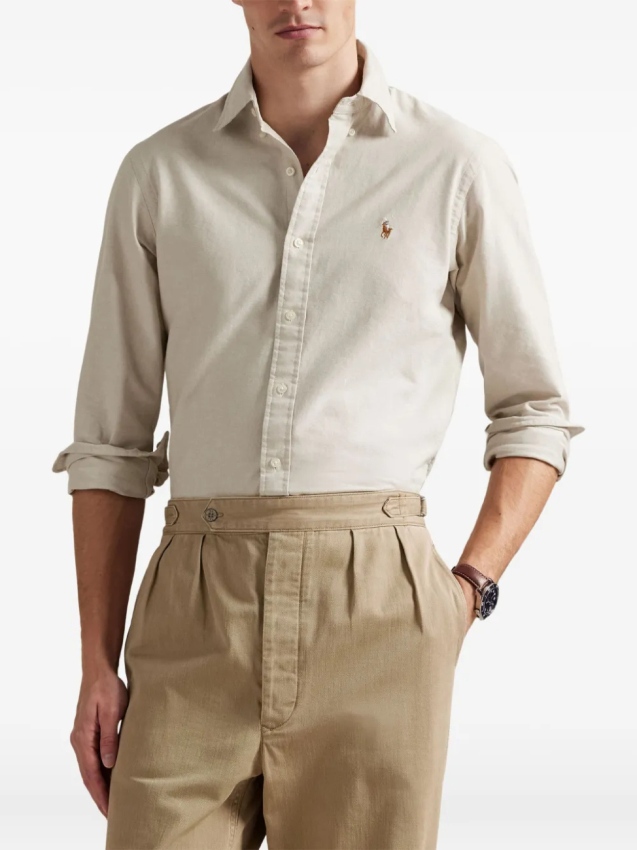 

Рубашка с длинным рукавом и застежкой на пуговицы Polo Ralph Lauren, нейтральный