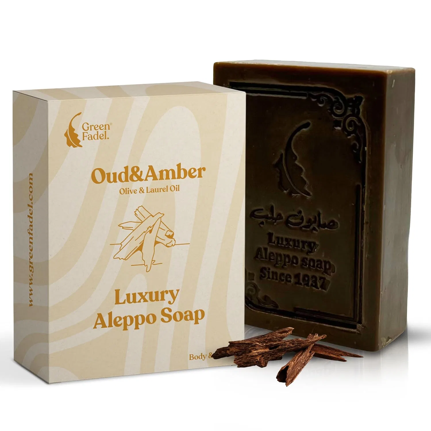 Роскошное алеппское мыло Green Fadel с ароматом уда и амбры Green Fadel