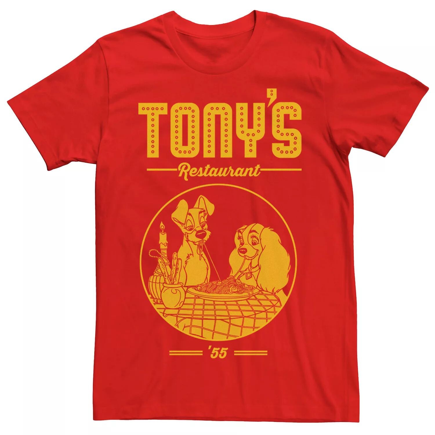 

Мужская футболка с плакатом ресторана Lady And The Tramp Tony's Disney