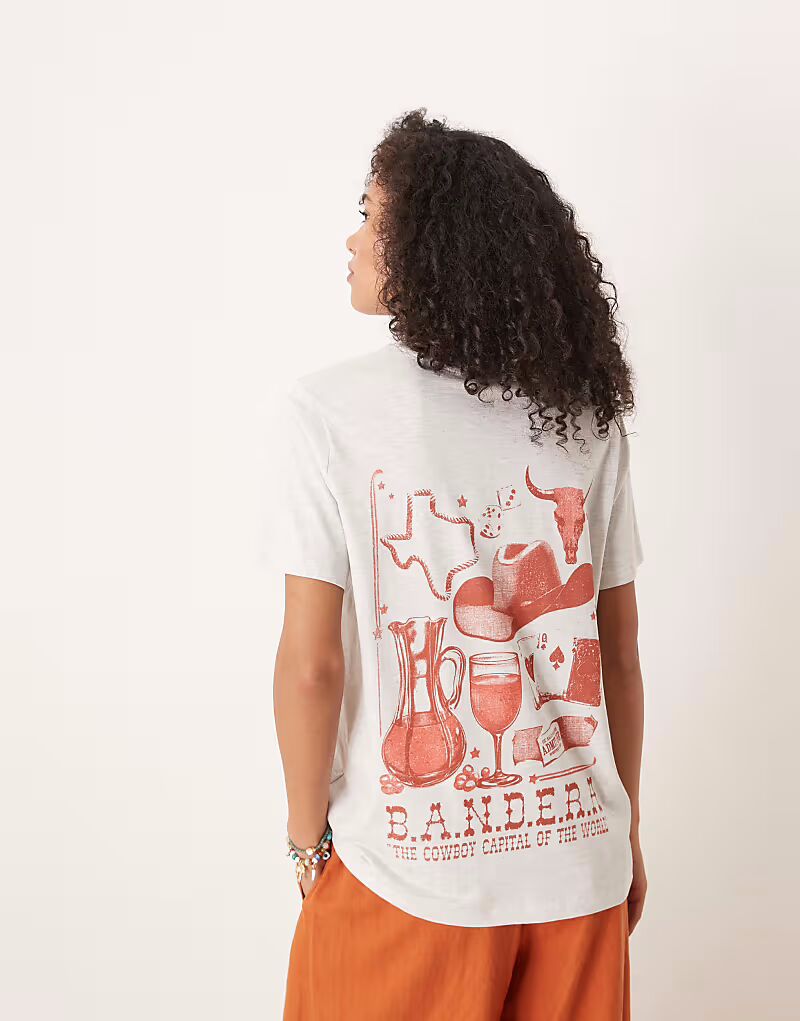 

Футболка классического кроя с принтом ковбоя-родео Asos Design, мраморный