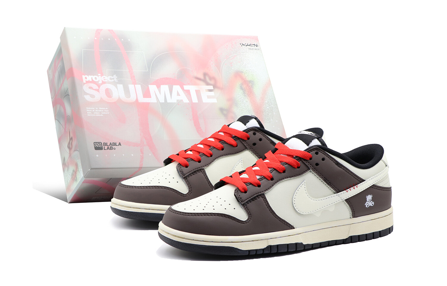 

Кроссовки Nike Dunk Skateboarding Shoes Women's Low-top White/Brown, цвет Coffee