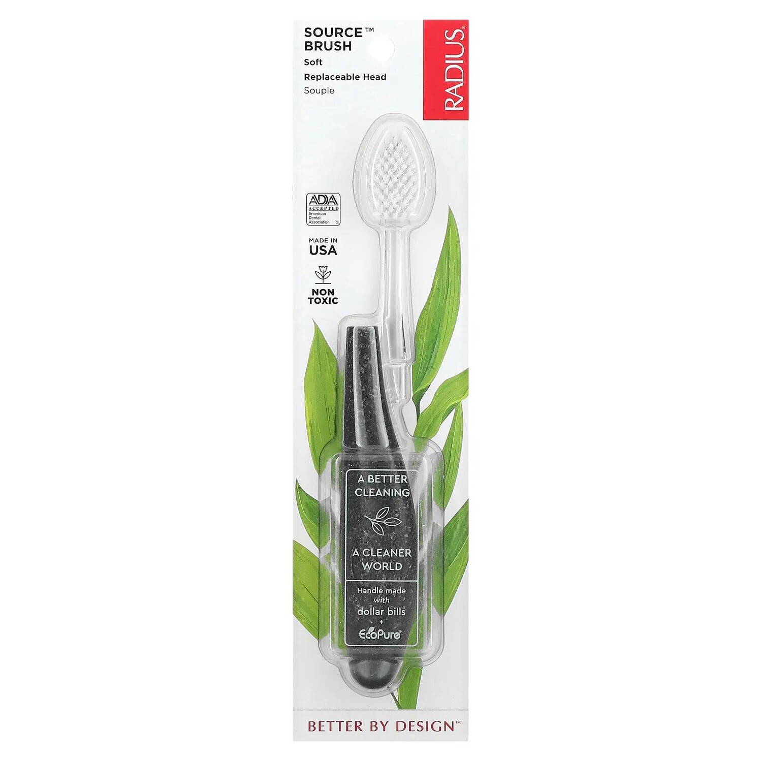 

RADIUS Source Toothbrush мягкая 1 зубная щетка 1 сменная насадка