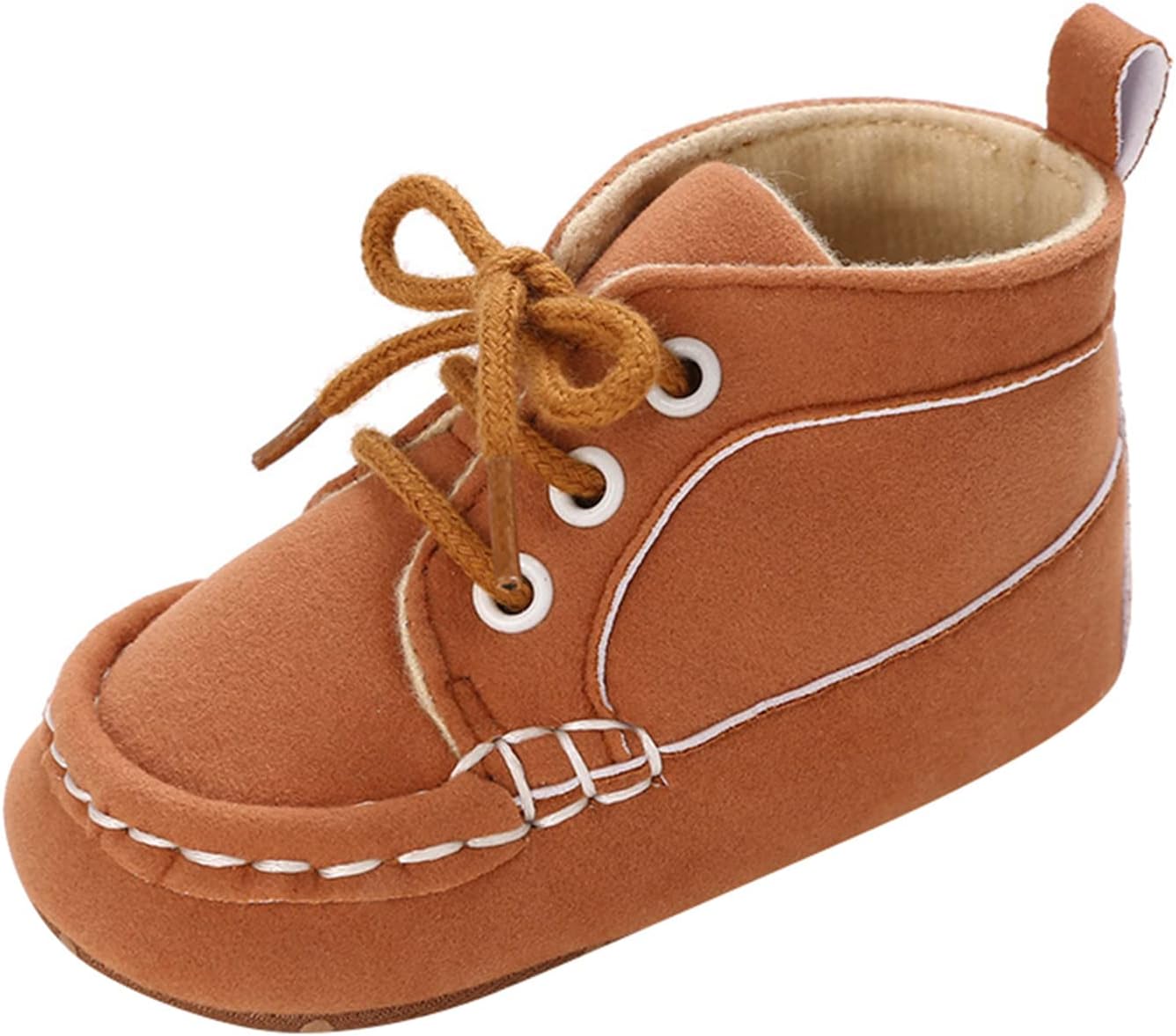 

Generic Мягкие тканевые туфельки для мальчиков и девочек с высокой шнуровкой для малышей, пинетки для новорожденных и детей до года (хаки, 0-6 месяцев)