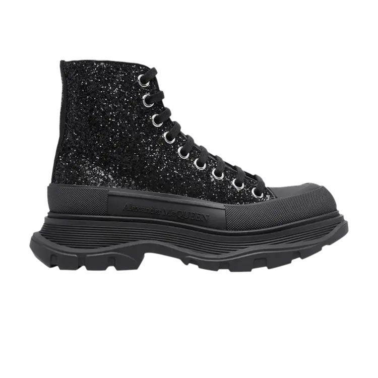 Кроссовки Alexander McQueen Alexander McQueen Wmns Tread Slick High 'Black Glitter', черный