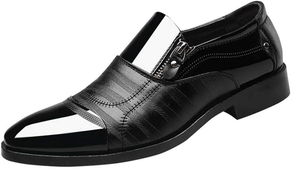 

Мужские классические туфли ZHOUYF для деловой, свадебной и официальной носки, модные кожаные туфли с острым носком на молнии, дышащие, для костюма, повседневные туфли Оксфорды для мужчин, черный