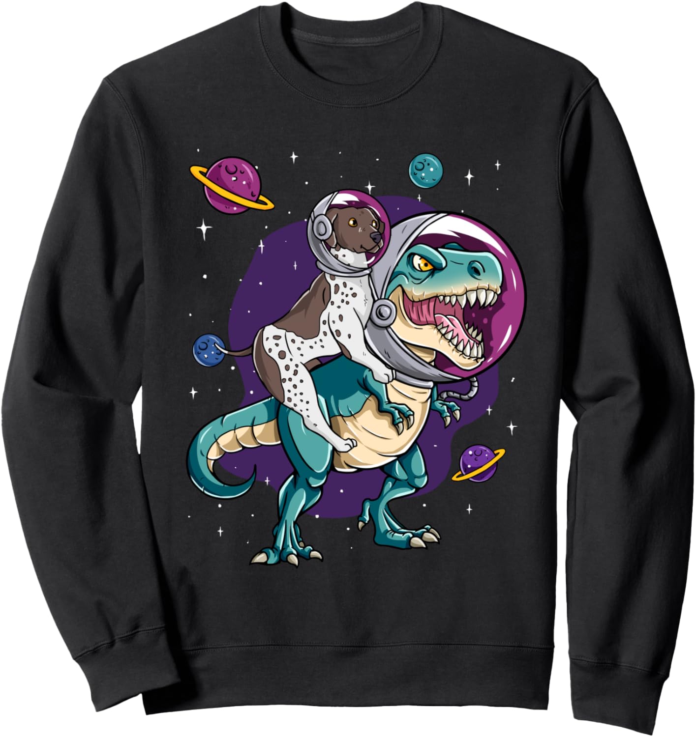 

Толстовка с изображением динозавра Тираннозавра Рекса и космической планеты Check Out My German Shorthaired Pointer Shirts, черный