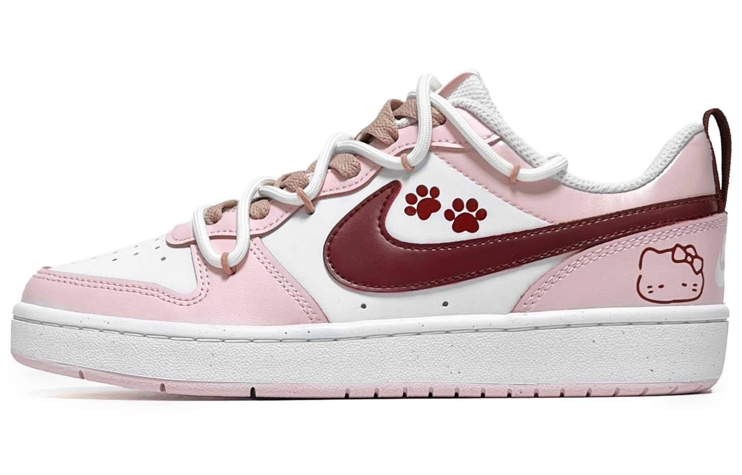 

Низкие детские кроссовки для скейтбординга Court Borough Cute Kitten для подростков Nike, коричневый/розовый