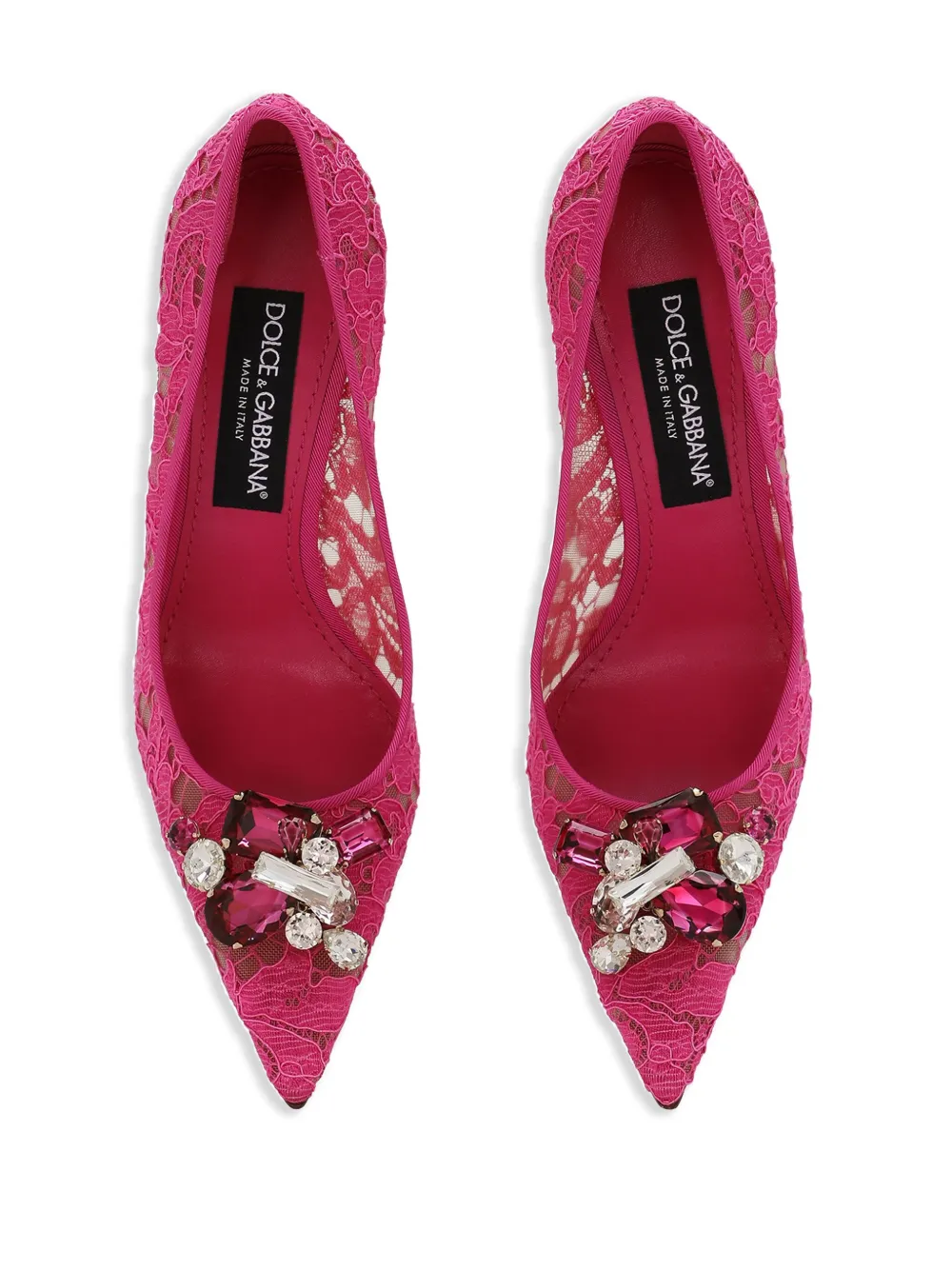 Кружевные туфли-лодочки Belucci 90 DOLCE & GABBANA, розовый — фото 4