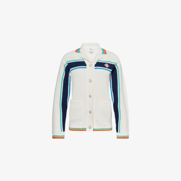 

Вязаная теннисная полосатая куртка из хлопка Casablanca, цвет tennis stripe