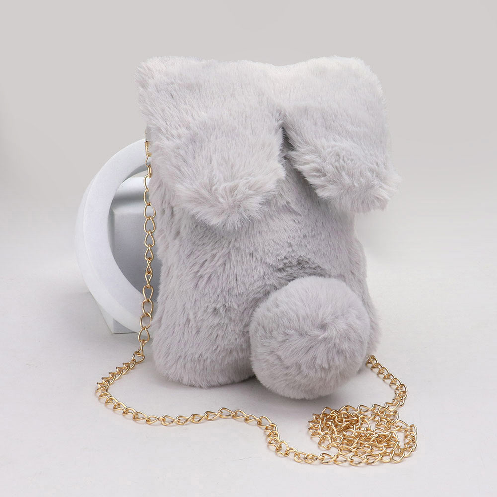 

Сумка-клатч / сумка через плечо из искусственного меха в виде кролика FASHNZFAB, серый