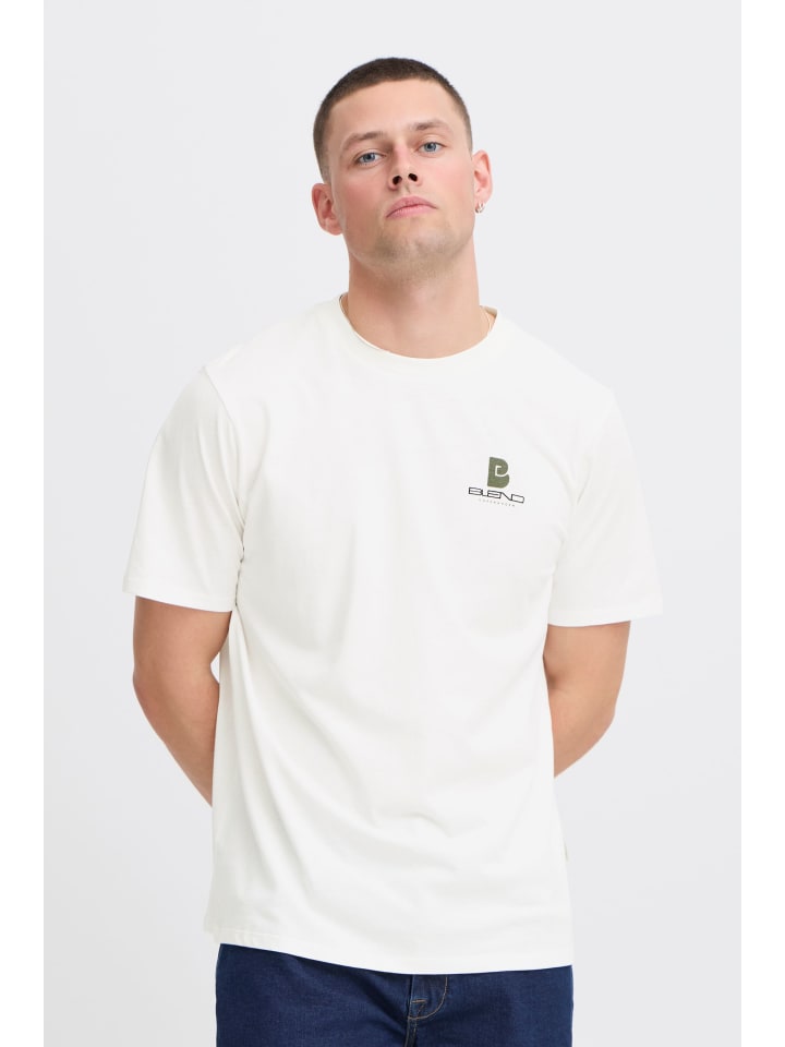 

Футболка BLEND T-Shirt BHEMMERT print tee 20718107 modernes T-Shirt mit Label-Print, зеленый
