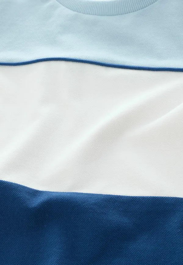 Футболка с коротким рукавом, блочным принтом, стандартного кроя. Next, Blue White Navy — фото 2