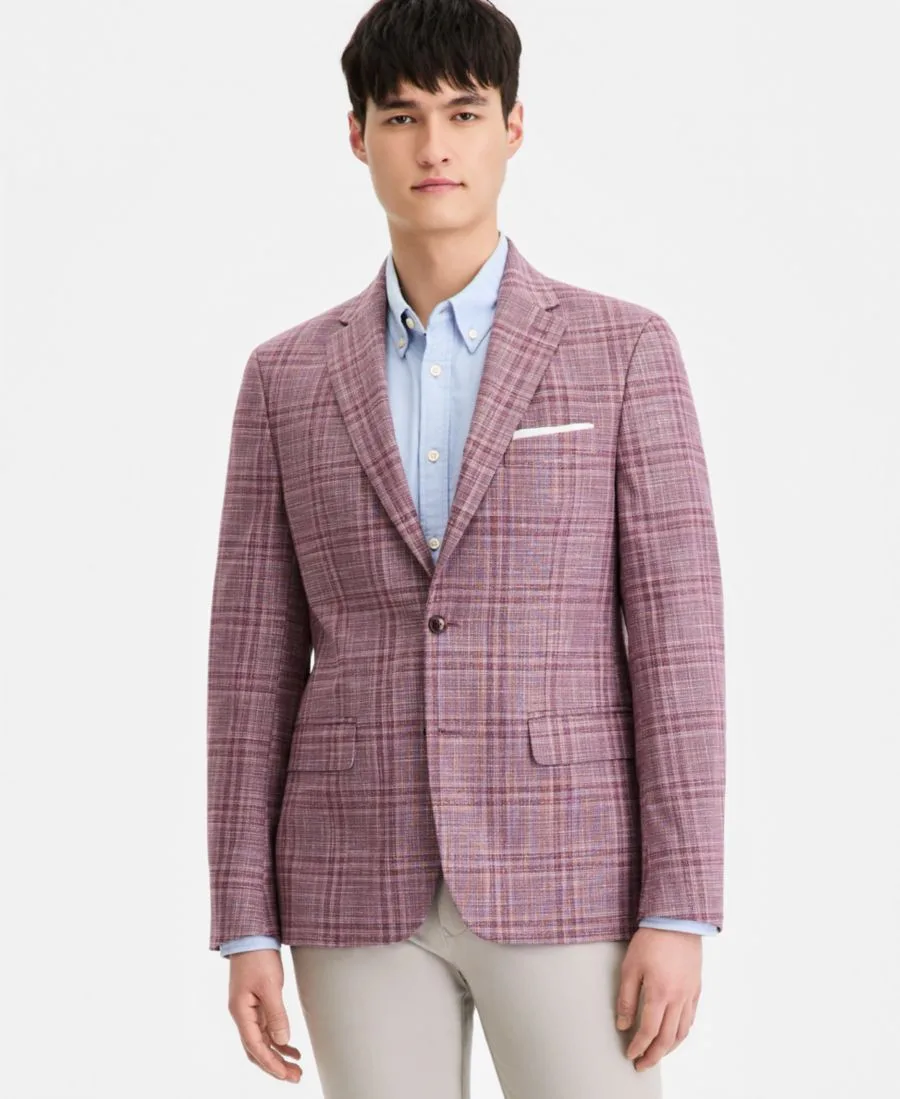 Мужской пиджак современного кроя с узором Tommy Hilfiger, Berry