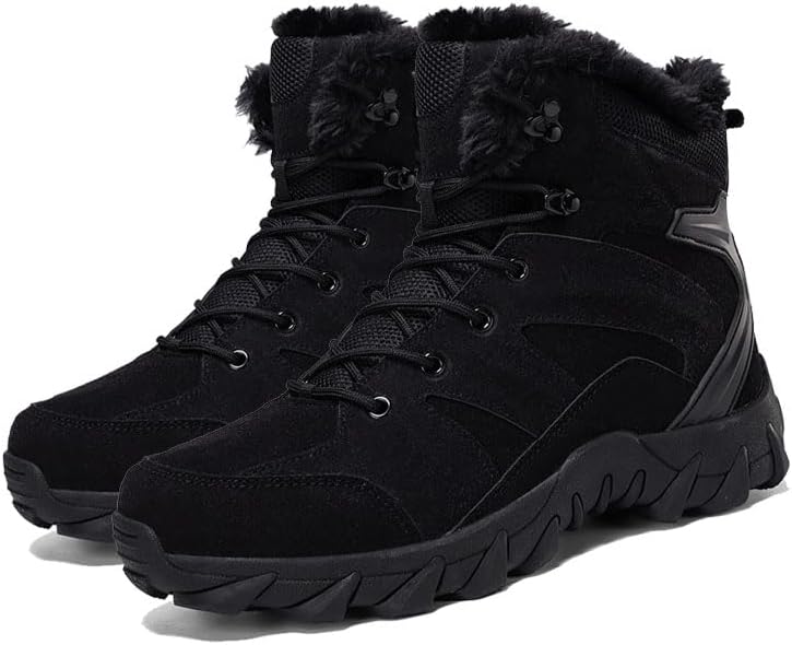 

Мужские зимние ботинки с меховой подкладкой, утепленные, для походов, теплые прогулочные кроссовки Odipon, черный