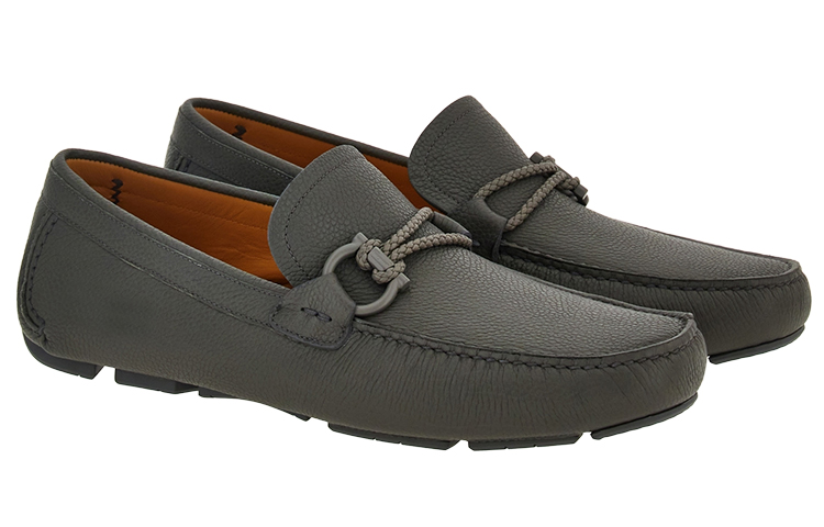 Ferragamo Феррагамо Драйв Лоферы из кожи с пряжкой Ганчини — фото 3