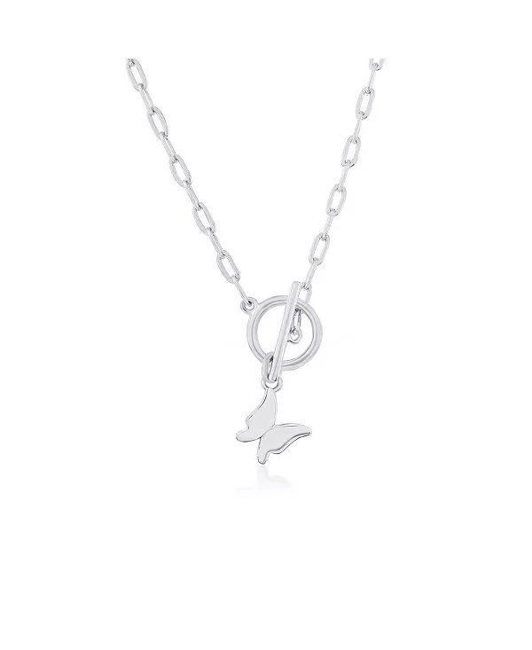 

Серебряное ожерелье с подвеской-скрепкой в виде бабочки Simona, silver