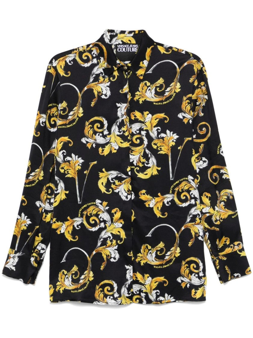 

Черная рубашка на пуговицах с классическим воротником Versace Jeans Couture
