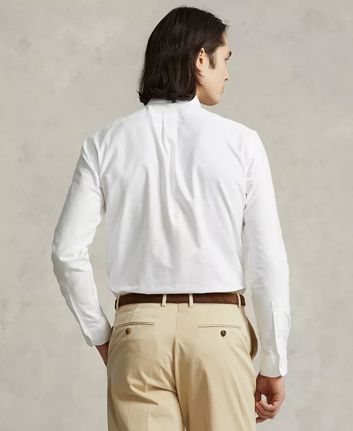 Мужская классическая рубашка Oxford Custom Fit Polo Ralph Lauren, белый — фото 2