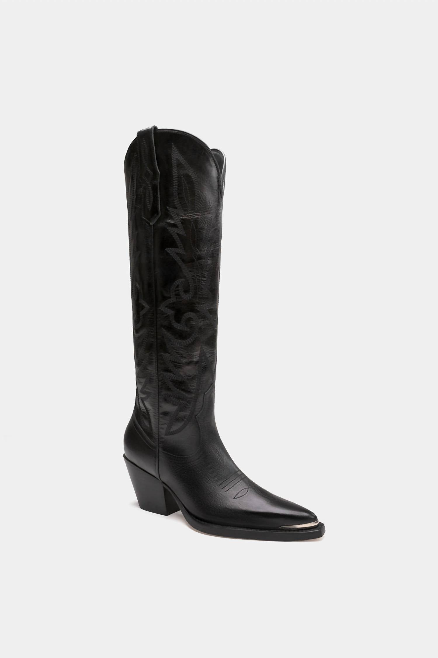 Женские ковбойские кожаные сапоги Gilia в черном цвете Dante Shoes — фото 2
