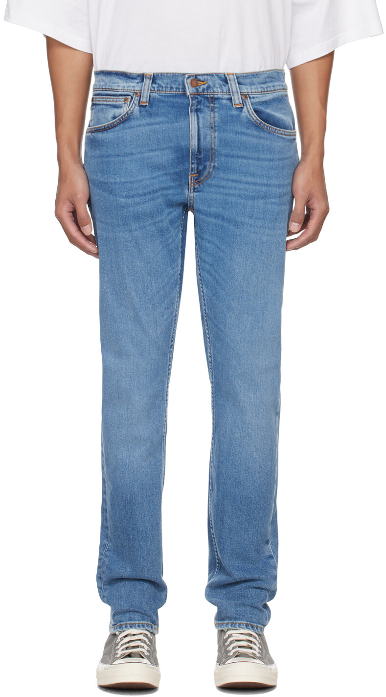 

Синие джинсы Lean Dean Nudie Jeans, цвет Lost orange