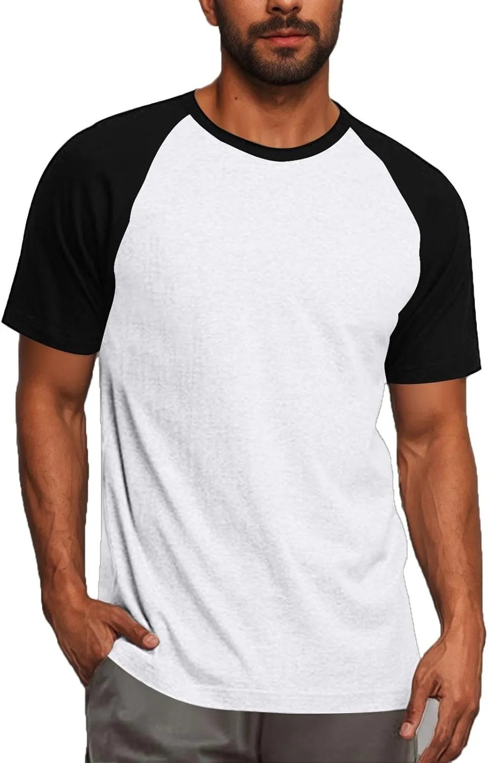 

Футболка для мужчин Color Block с круглым вырезом и коротким рукавом FZYLQY