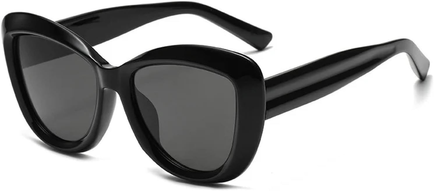 

Солнцезащитные очки с защитой от УФ-излучения UV400 | Панк-стиль «кошачий глаз», большая оправа, цветные линзы | для женщин и мужчин, для занятий спортом на открытом воздухе и вождения DSVIGF, Black-black